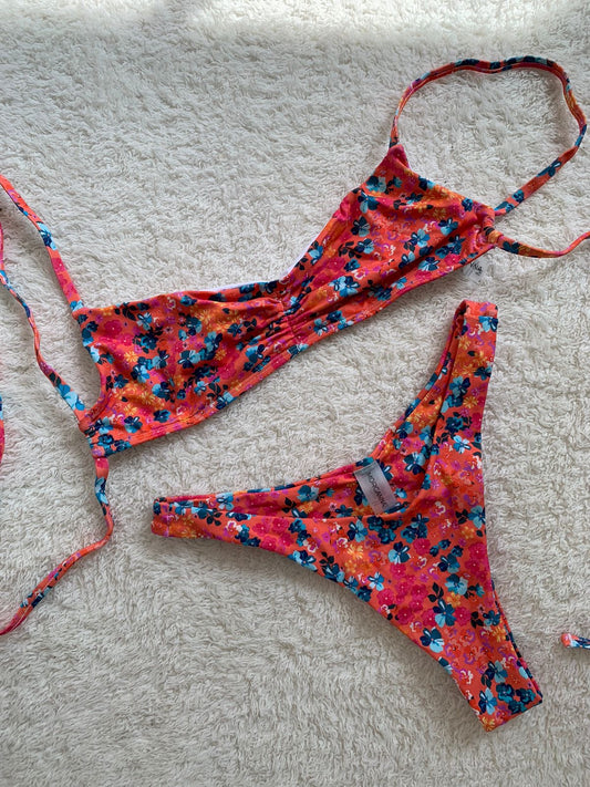TOP LUZ FLORAL ORANGE